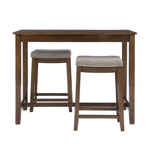 Linon Home Decor - Claridge 3Pc Counter Set Rustic - TS52RUSABCU veiw 2