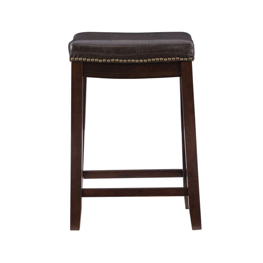 Linon Home Decor - Claridge Brown Counter Stool - 55815BRNPU-01-KD-U veiw 2