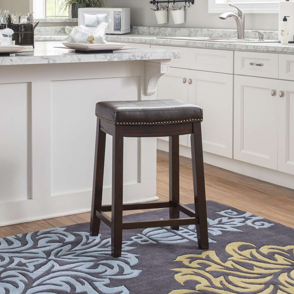 Linon Home Decor - Claridge Brown Counter Stool - 55815BRNPU-01-KD-U veiw 6