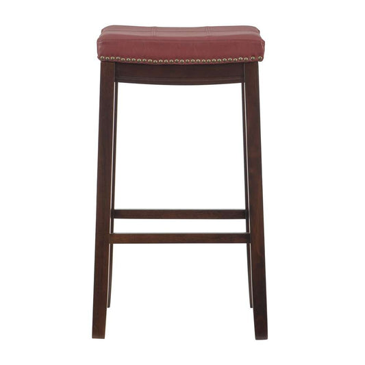 Linon Home Decor - Claridge Red Bar Stool - 55816RED01U veiw 2