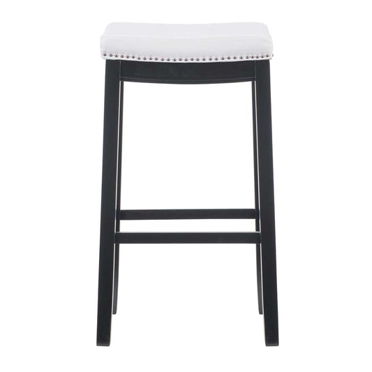 Linon Home Decor - Claridge White Bar Stool - 55816WHTPU-01-KD-U veiw 2