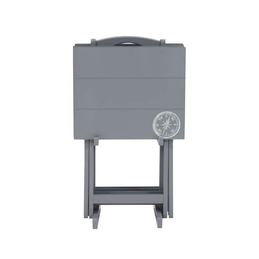 Linon Home Decor - Compass Tray Table Set - TT503GRYST01U veiw 2