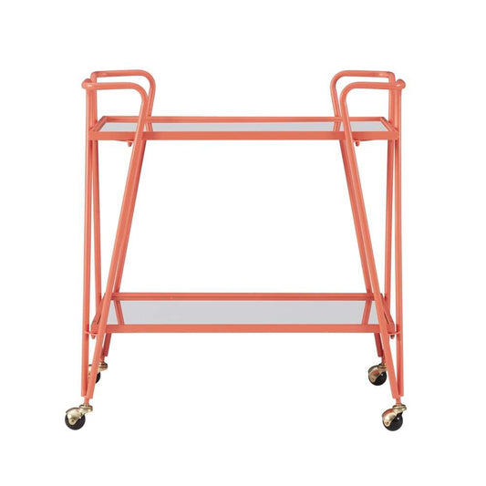 Linon Home Decor - Coral Mid-Century Bar Cart - KI108CORLKD01 veiw 2