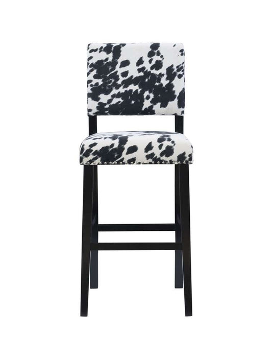 Linon Home Decor - Corey Black Cow Print Bar Stool - BS041COW01U veiw 2