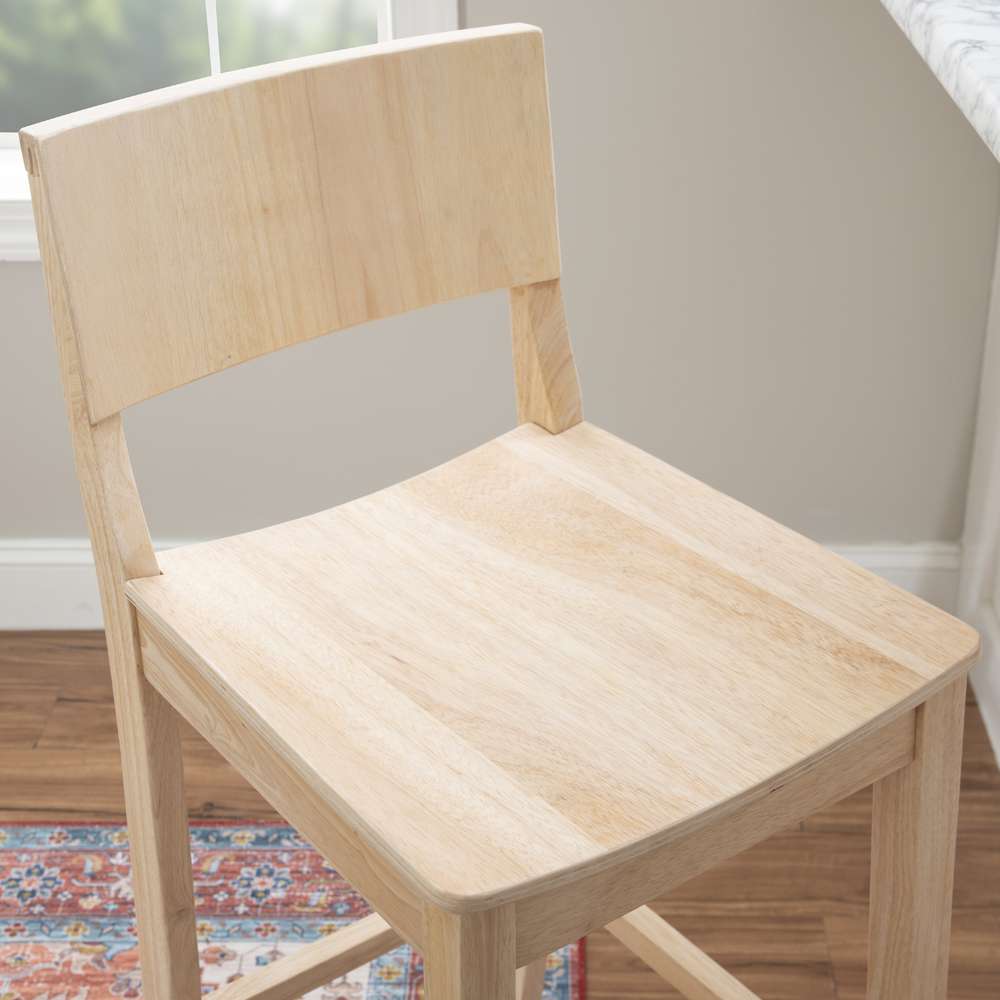 Linon Home Decor - Devin Bar Stool Unfinished (Set of 2) - BS279UNF02KD veiw 9