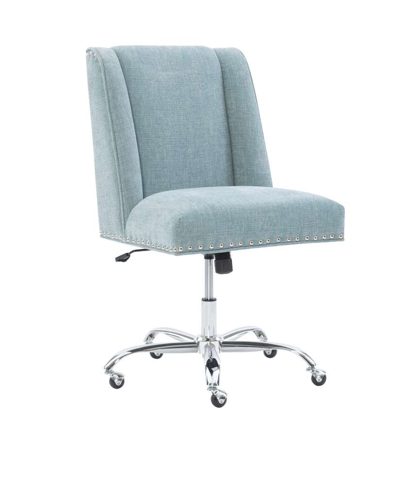 Linon Home Decor - Draper Office Chair, Aqua - 178404AQUA01U veiw 6