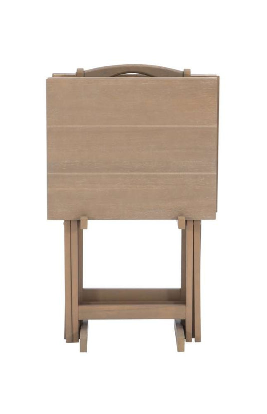 Linon Home Decor - Driftwood Acacia Tray Table Set - 43041GRYSET01ASU veiw 2