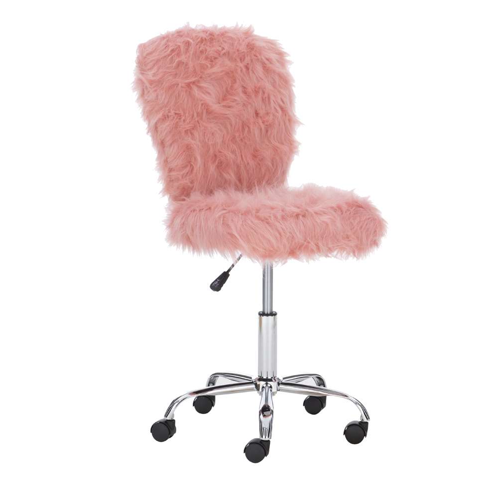 Linon Home Decor - Faux Flokati Armless Office Chair Blush - OC126BLSH01U veiw 6