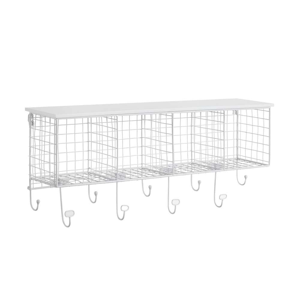Linon Home Decor - Four Cubby Wall Shelf White - WL274WHT01 veiw 1