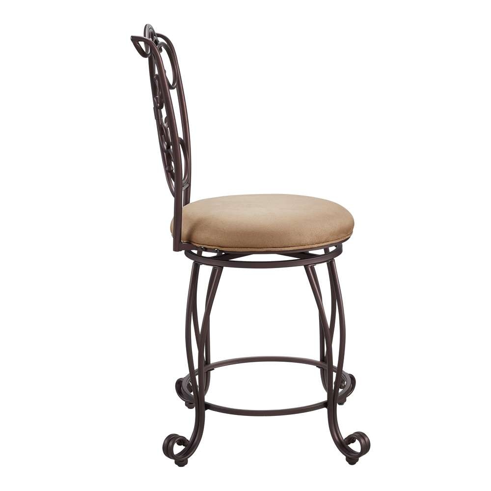 Linon Home Decor - Gathered Back Counter Stool 24 - 02790MTL-01-KD-U veiw 6
