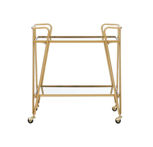 Linon Home Decor - Gold Mid-Century Bar Cart - AJUBAR4GLDKD01 veiw 2