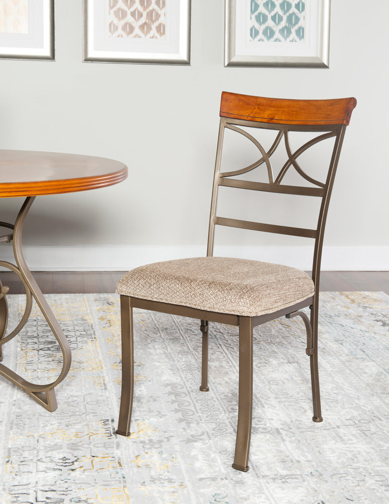 Linon Home Decor - Hamilton Dining Chair, Cherry/Taupe (Set of 2) - 697-434 view 8