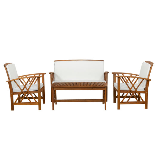 Linon Home Decor - Jubil 4PC Outdoor Seating Set Brown - OD76BRN4PC view 2