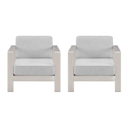 Linon Home Decor - Karah Outdoor Anodized Grey Chair Set of 2 - ODNH16GRYCHR02U view 2