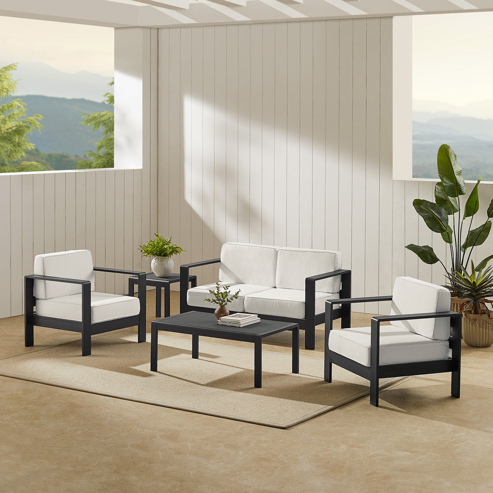 Linon Home Decor - Karah Outdoor Black 2 Seater 5PC Set - ODNH16BLK2STRPC5 view 7