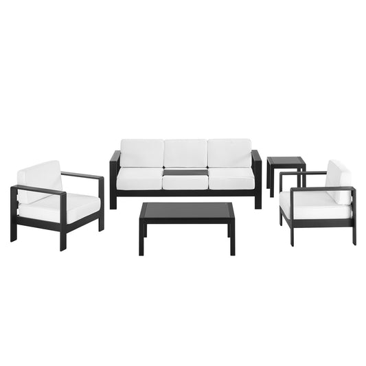 Linon Home Decor - Karah Outdoor Black 3 Seater 5PC Set - ODNH16BLK3STRPC5 view 2