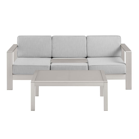 Linon Home Decor - Karah Outdoor Grey 3 Seater 2PC Set - ODNH16GRY3STRCTPC2 view 2