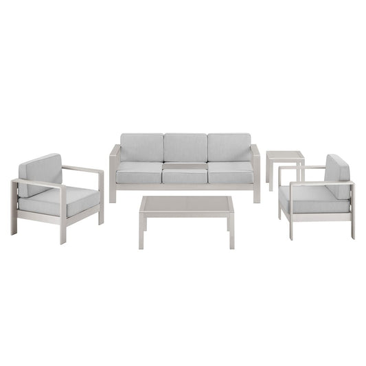 Linon Home Decor - Karah Outdoor Grey 3 Seater 5PC Set - ODNH16GRY3STRPC5 view 2