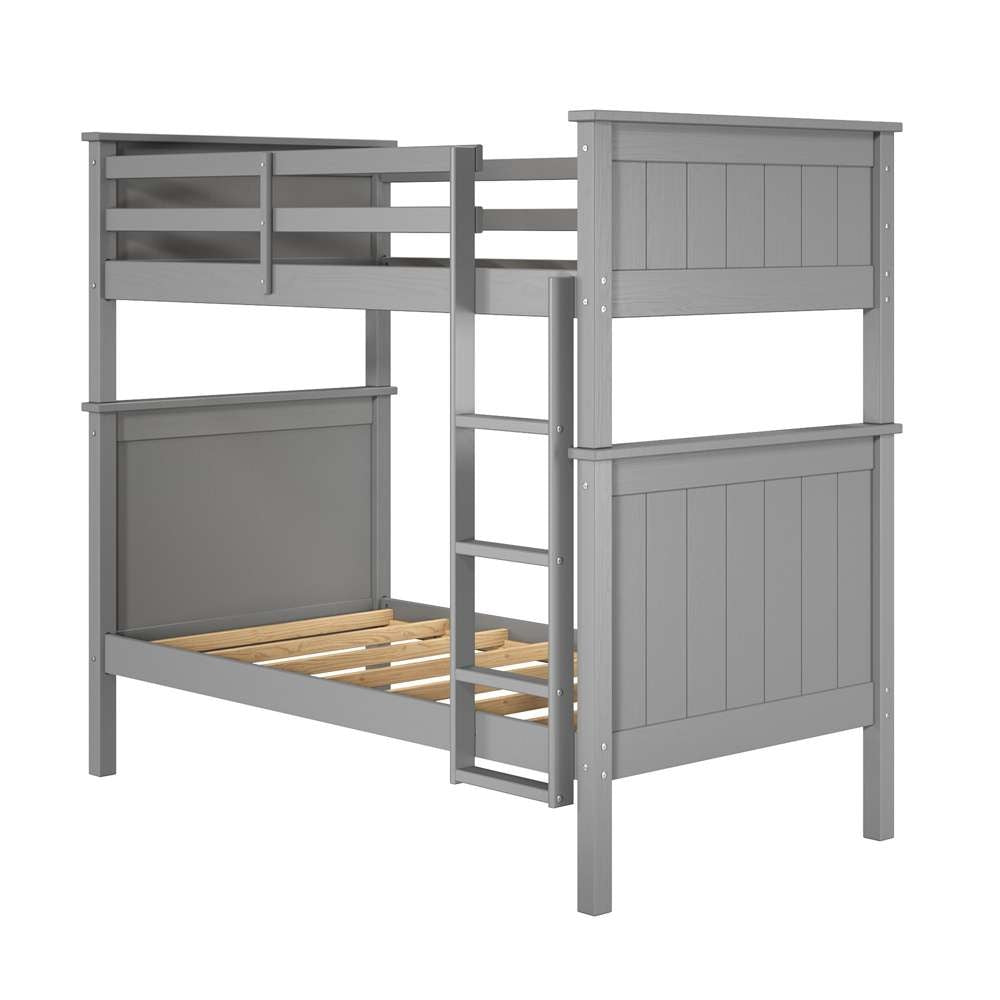 Linon Home Decor - Leah Twin Over Twin Bunk Bed Gray - BB599GRYABU veiw 1