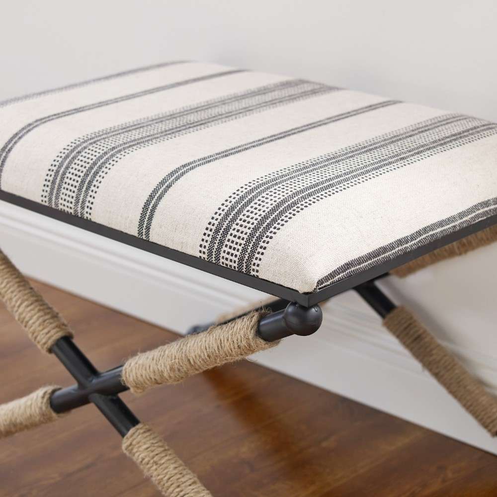 Linon Home Decor - Logue Campaign Ottoman - BH185BGE01U veiw 7