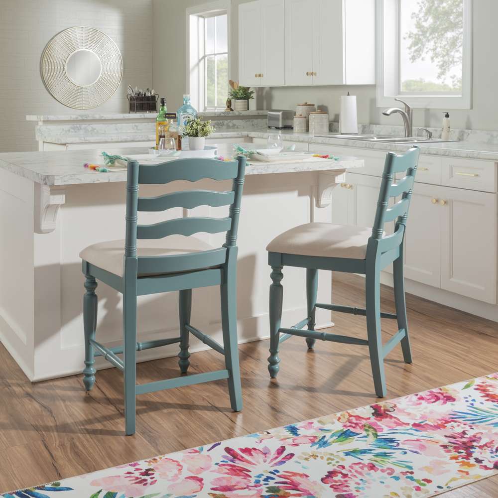 Linon Home Decor - Marino 24 In Antique Blue Counter Stool - CS002BLU01U veiw 6
