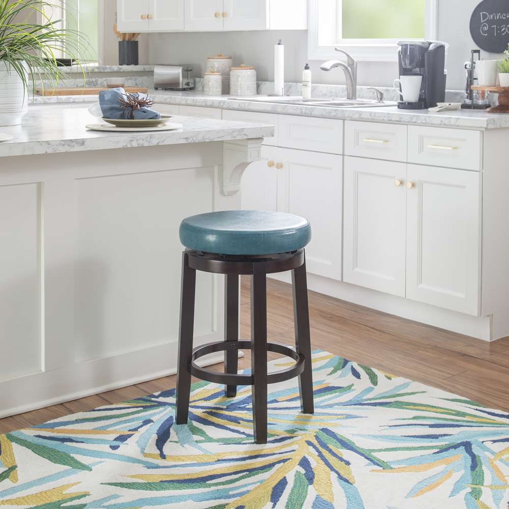 Linon Home Decor - Maya Teal 24 Inches Counter Stool - 98352TEA-01-KD veiw 6