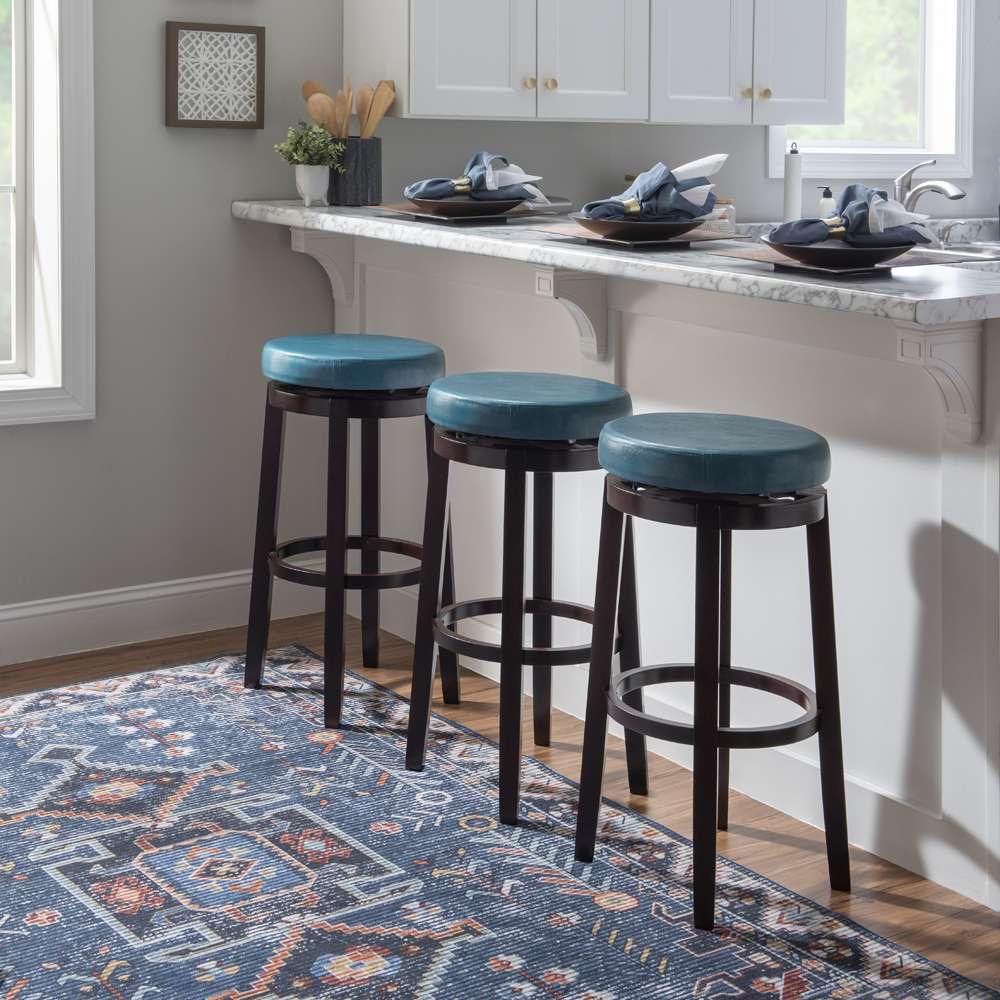 Linon Home Decor - Maya Teal 29 Inches Bar Stool - 98353TEA-01-KD veiw 6