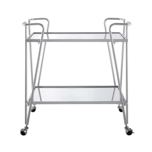 Linon Home Decor - Mid-Century Bar Cart Silver - KI108SILKD01 veiw 2