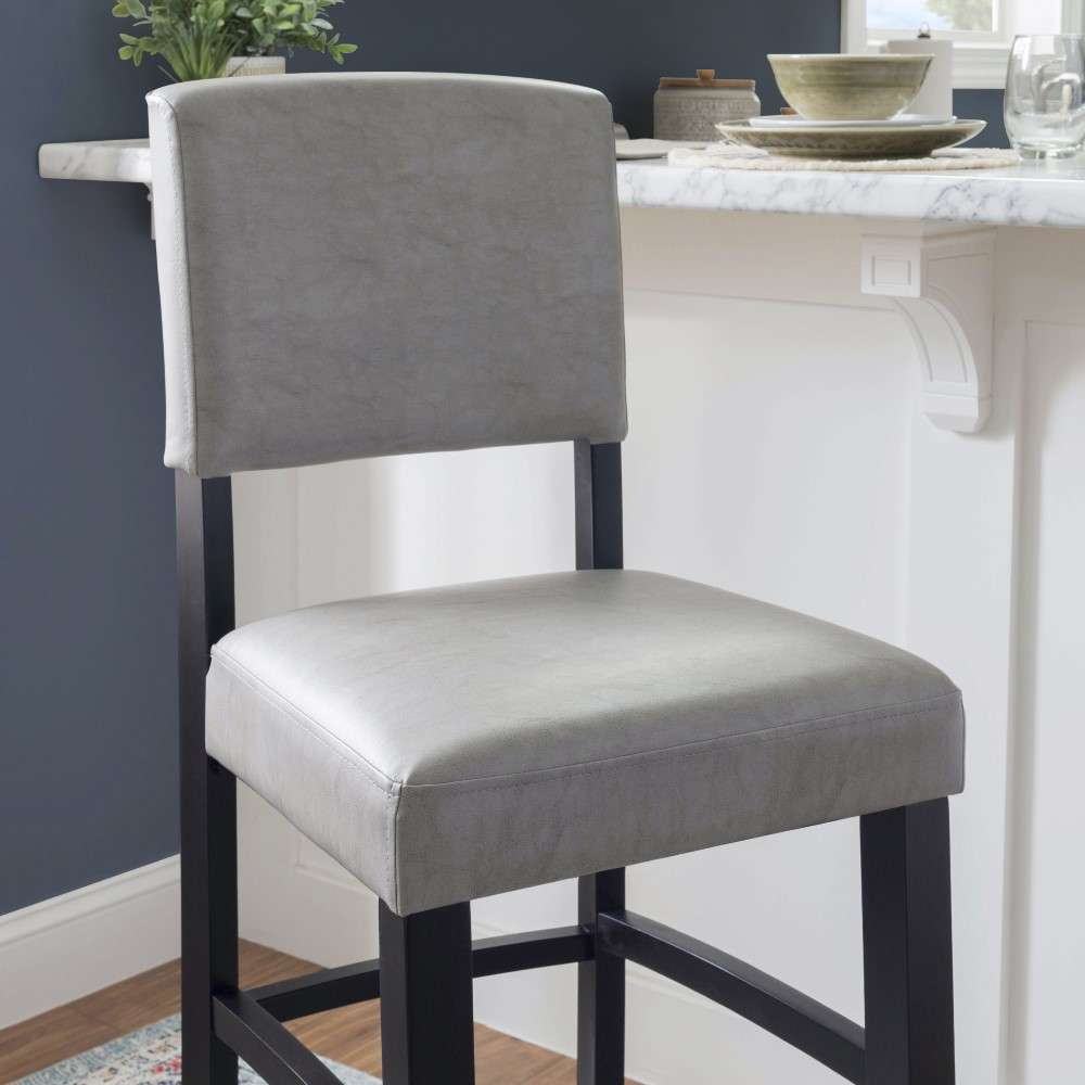 Linon Home Decor - Monaco Bar Stool Gray - BS225GRY01U veiw 6