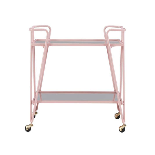 Linon Home Decor - Pink Mid-Century Bar Cart - KI108PNKKD01 veiw 2