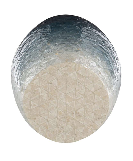 Linon Home Decor - Prianna Ombre Capiz Mosaic Drum Table - PR1102BLU01ASU veiw 2