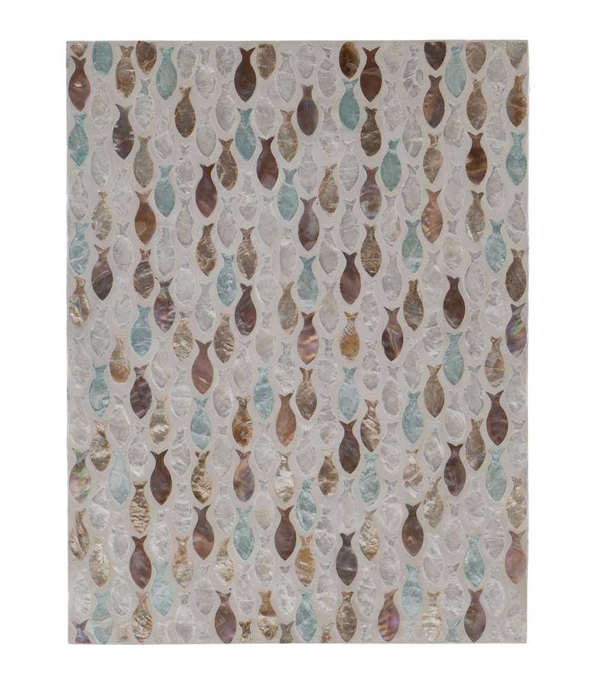 Linon Home Decor - Priscille Capiz Fish Mosaic Accent C Table - PR1105GLD01U veiw 6