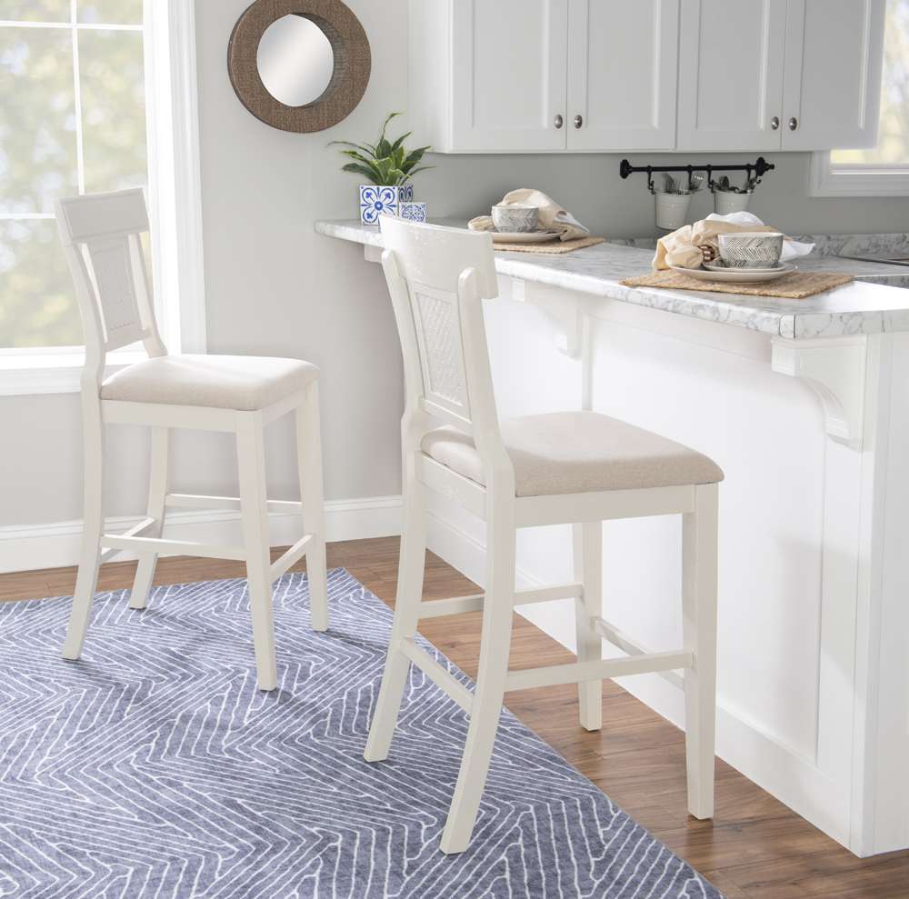 Linon Home Decor - Rylan Bar Stool Creamy White - BS253WHI01U veiw 6