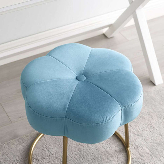 Linon Home Decor - Seraphina Accent Vanity Stool, Blue - ST006BLU01ASU veiw 2
