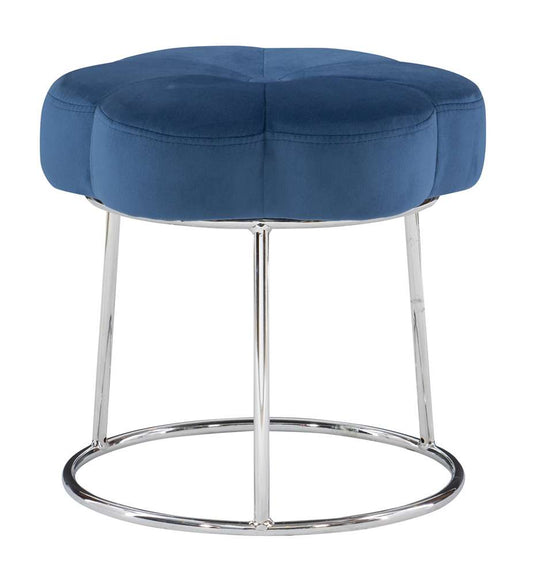 Linon Home Decor - Seraphina Accent Vanity Stool, Navy Blue - ST006NVY01ASU veiw 2