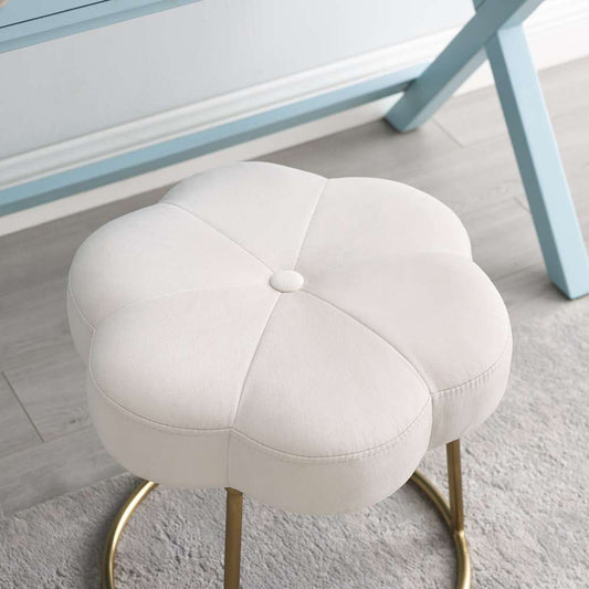 Linon Home Decor - Seraphina Accent Vanity Stool, White - ST006WHT01ASU veiw 2