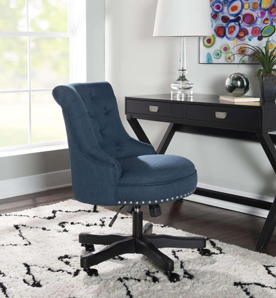 Linon Home Decor - Sinclair Office Chair, Azure Blue - OC074BLU01 veiw 6