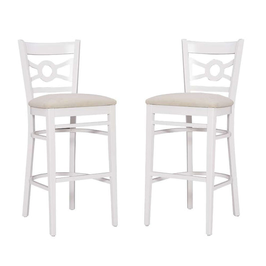 Linon Home Decor - Teresa White Barstool W Uph Seat (Set of 2) - BS293WHTGRY02ASU veiw 2