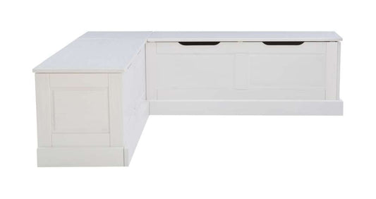 Linon Home Decor - Tobin Backless Corner Breakfast Nook, White - NK158WHT01U veiw 2