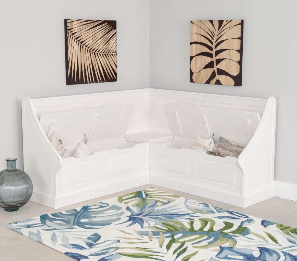 Linon Home Decor - Tobin Corner Breakfast Nook, White - NK160WHTABU veiw 6