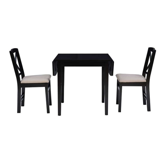 Linon Home Decor - Torino 3Pc Drop Leaf Dining Set Black - DTS100BLK3PC veiw 2