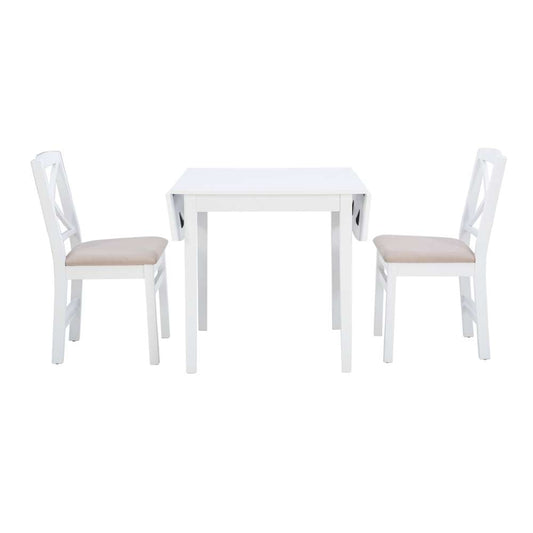 Linon Home Decor - Torino 3Pc Drop Leaf Dining Set White - DTS100WHT3PC veiw 2