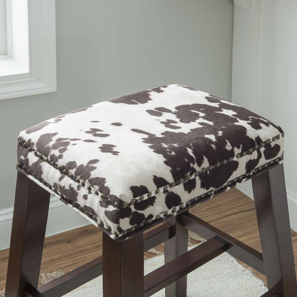 Linon Home Decor - Walt Brown Cow Print Bar Stool - BS102COW01U veiw 5