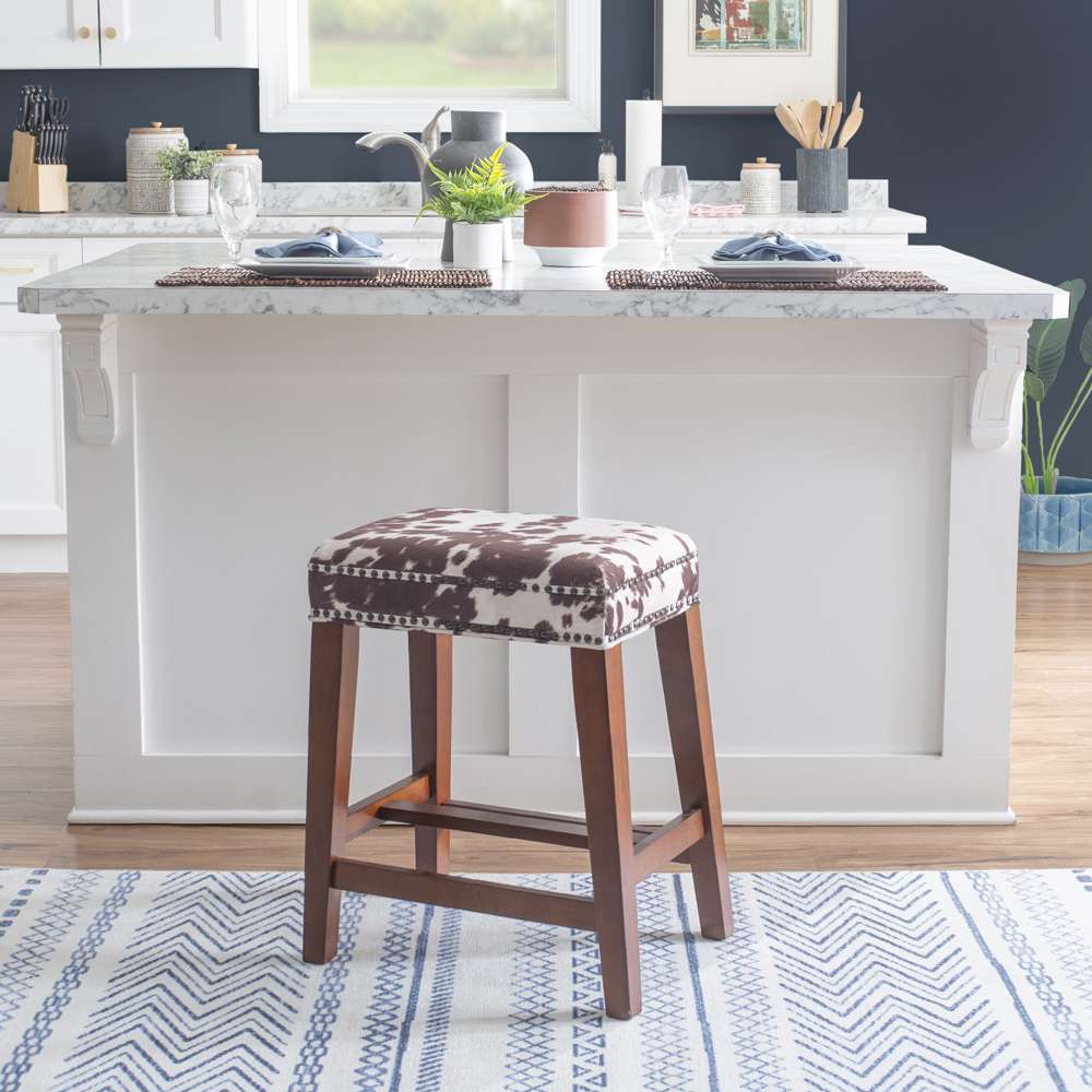 Linon Home Decor - Walt Brown Cow Print Counter Stool - CS099COW01U veiw 6