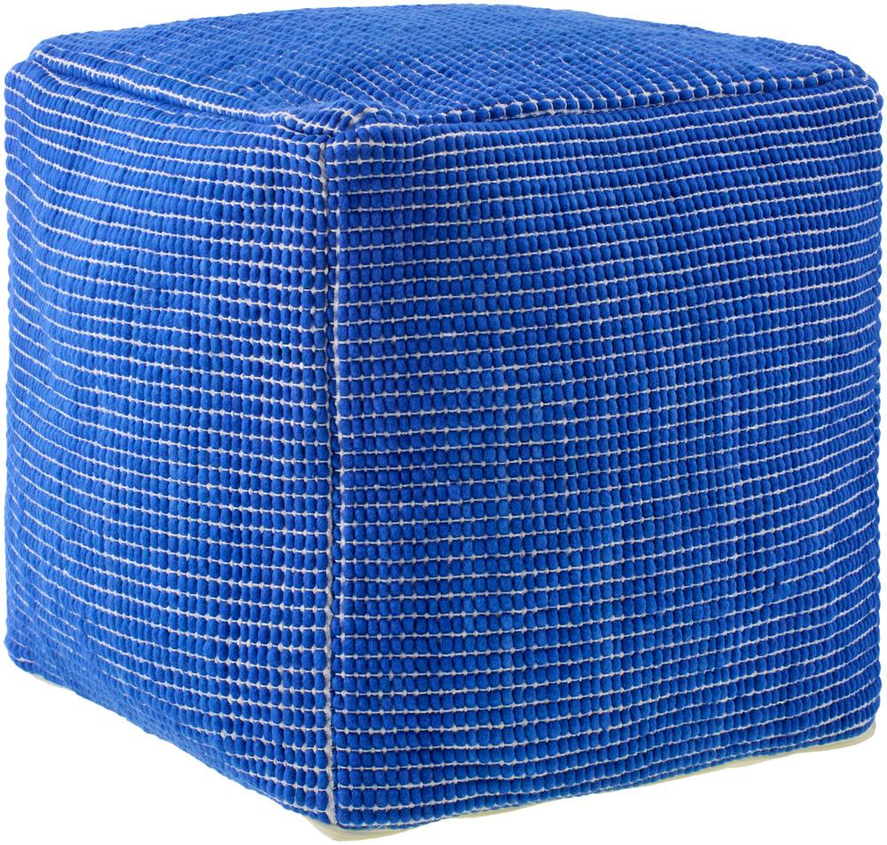 Livabliss - Chunky Grid Pouf - Azure - CUPF004-181818 veiw 1
