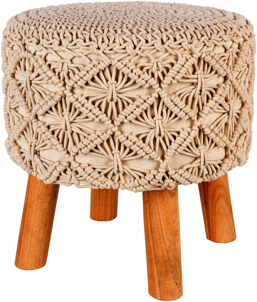 Livabliss - Mandala Ottoman - Beige - Dark Brown - MDL-004_CLOSEOUT veiw 1