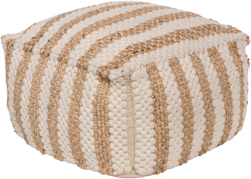 Livabliss - Oak Cove Pouf - White - OCPF4001-202012 veiw 1