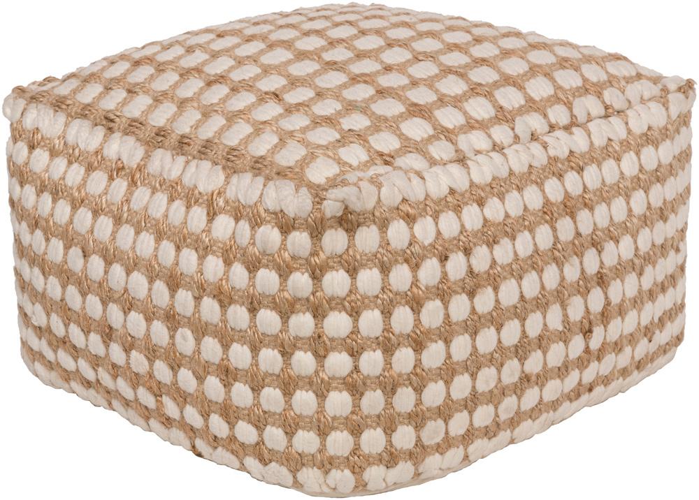 Livabliss - Oak Cove Pouf - White - OCPF4002-202012 veiw 1