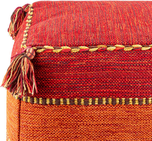 Livabliss - Trenza Pouf - Red - TZPF002-181818 veiw 2