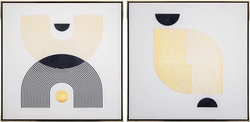 Livabliss - Wesleyan Framed Art - Metallic - Gold - WAY001-SET veiw 1